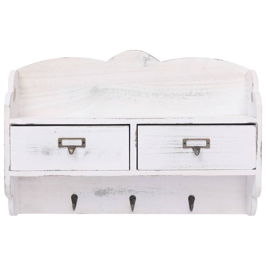 Rack de manteau mural Vidaxl 50x10x34 cm Blanc