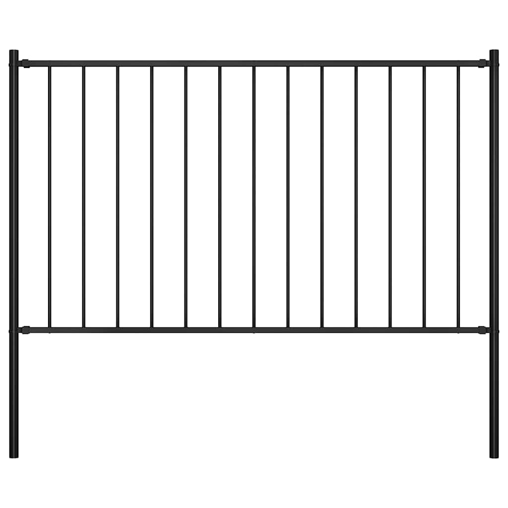Panneau vidaxl hek avec poteaux de 1,7x1 m en poudre-enveloppe noire