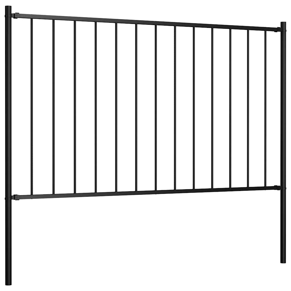 Panneau vidaxl hek avec poteaux de 1,7x1 m en poudre-enveloppe noire