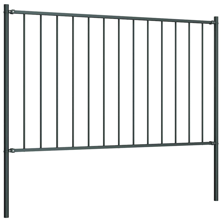 Panneau Vidaxl HEK avec poteaux de 1,7x0,75 m en poudre-anthracite en acier