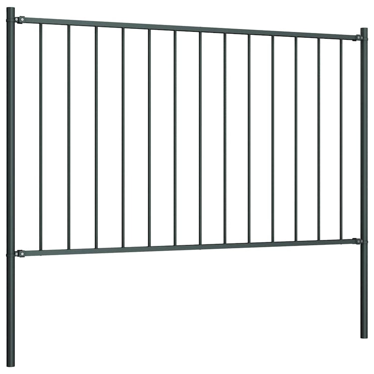 Panneau Vidaxl HEK avec poteaux de 1,7x1 m en poudre-anthracite en acier