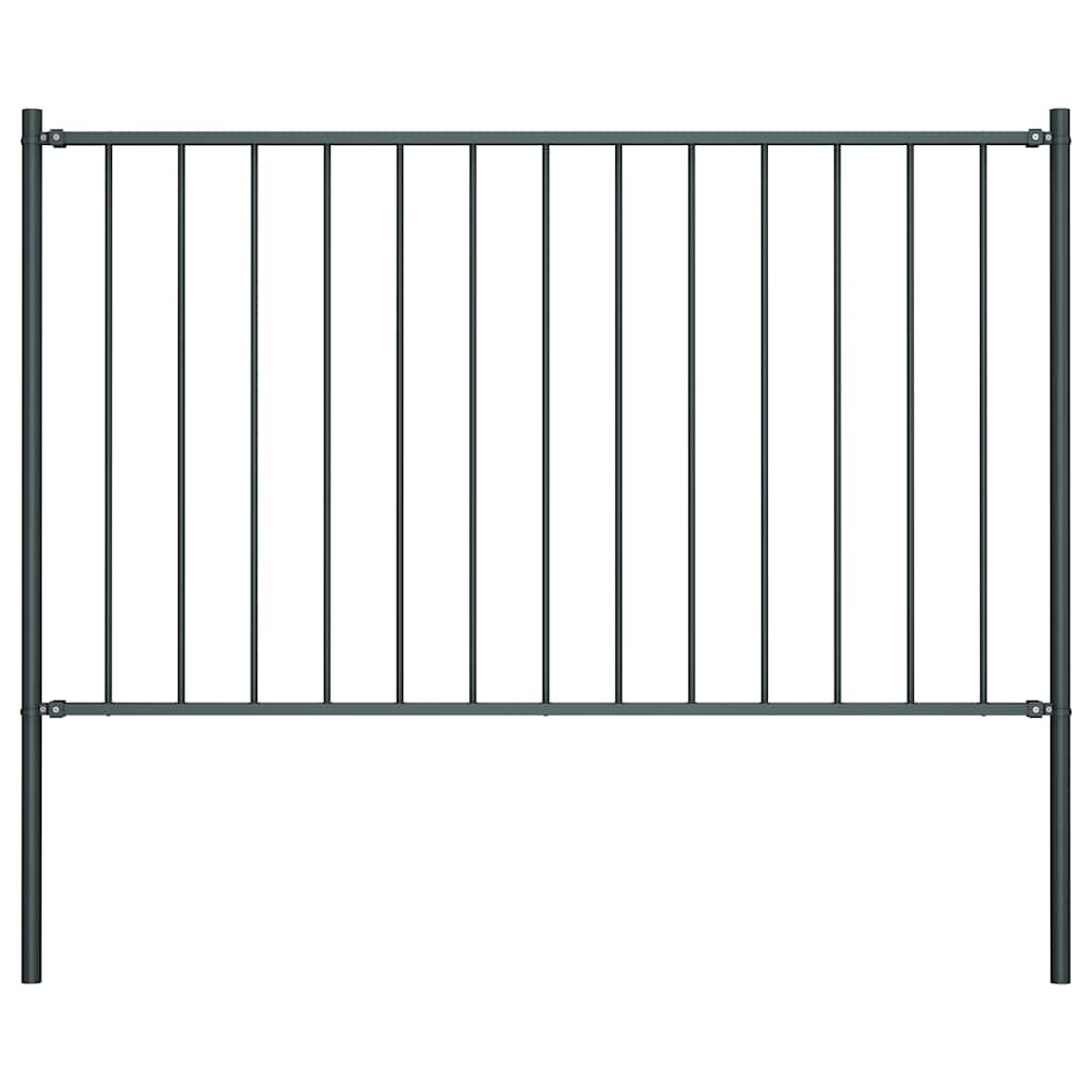 Panneau Vidaxl HEK avec poteaux de 1,7x1,25 m en poudre-anthracite en acier