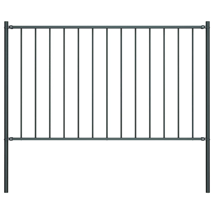 Panneau Vidaxl HEK avec poteaux de 1,7x1,25 m en poudre-anthracite en acier