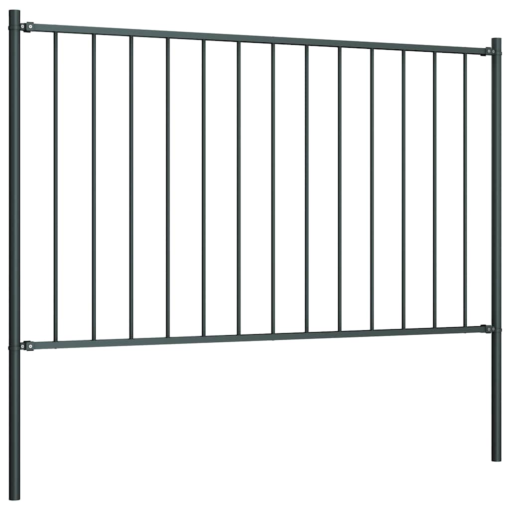 Panneau Vidaxl HEK avec poteaux de 1,7x1,25 m en poudre-anthracite en acier