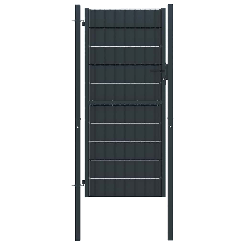Vidaxl Port 100x124 cm PVC et anthracite en acier -colored