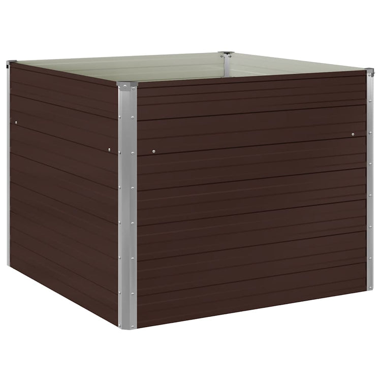 Vidaxl Planter surélevé 100x100x77 cm en acier galvanisé brun