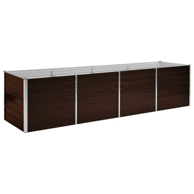 Planter vidaxl inséré 320x80x77 cm brun en acier galvanisé