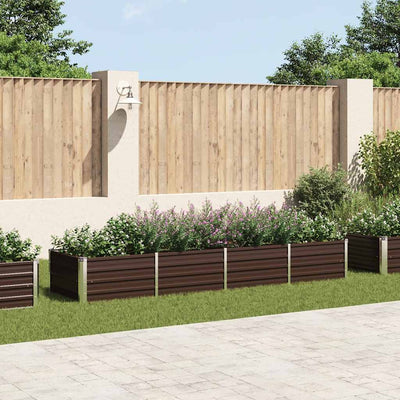Planter vidaxl inséré 320x80x45 cm brun en acier galvanisé