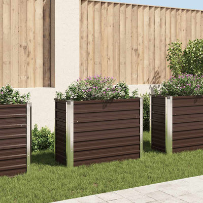 Vidaxl Planter surélevé 100x40x77 cm en acier galvanisé brun