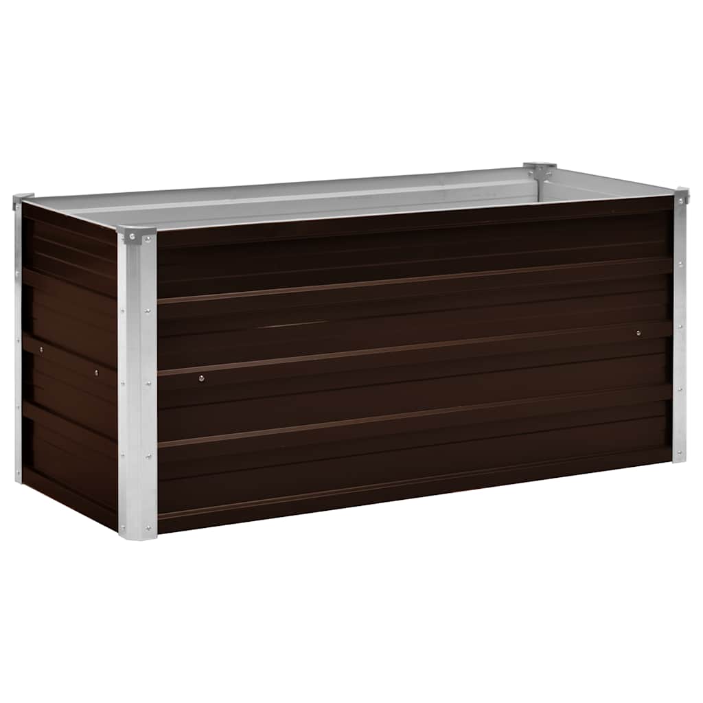 Planter vidaxl inséré 100x40x45 cm brun en acier galvanisé
