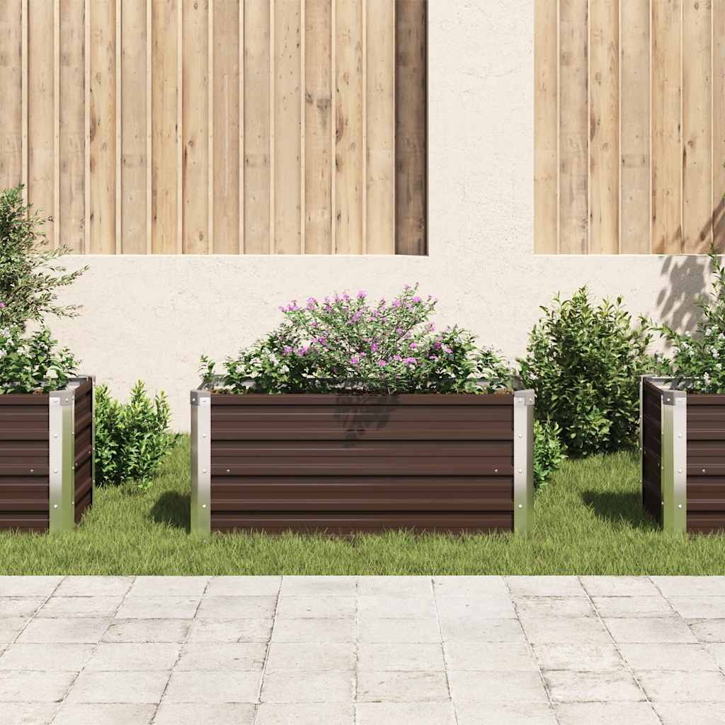 Planter vidaxl inséré 100x40x45 cm brun en acier galvanisé
