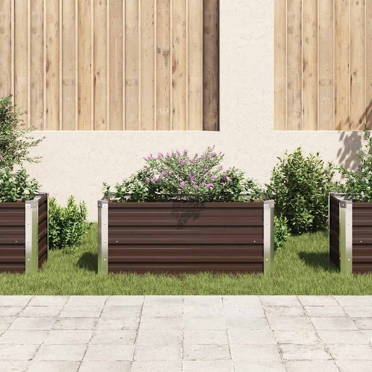 Planter vidaxl inséré 100x40x45 cm brun en acier galvanisé