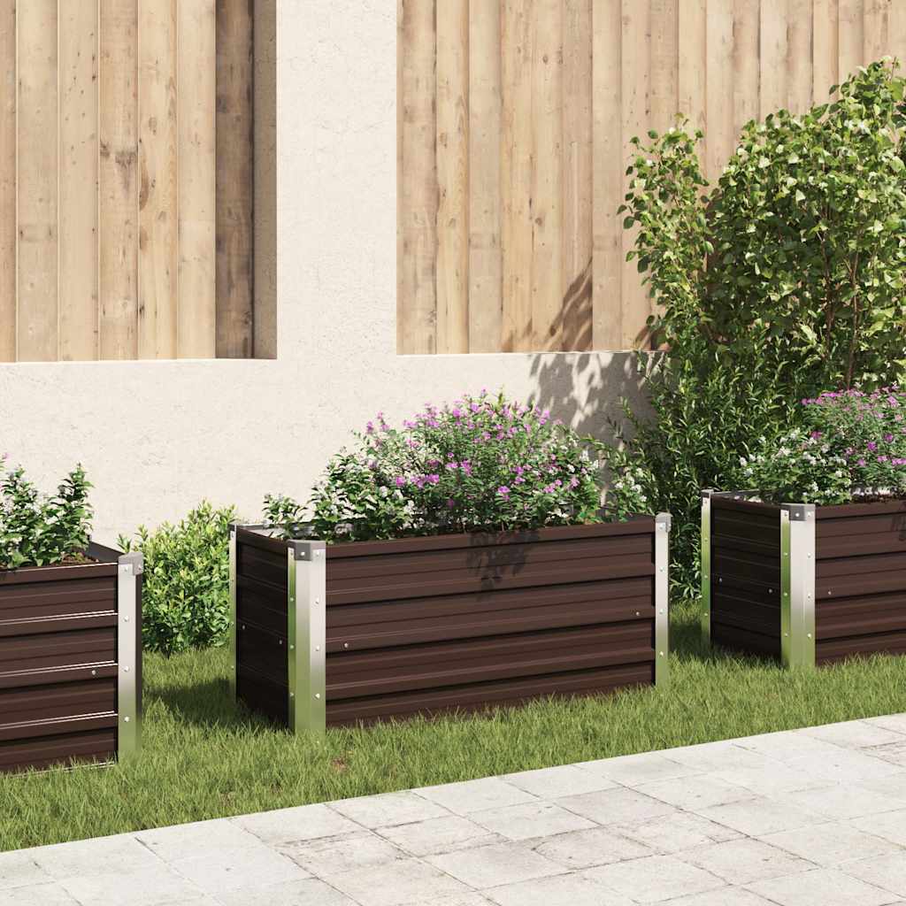 Planter vidaxl inséré 100x40x45 cm brun en acier galvanisé