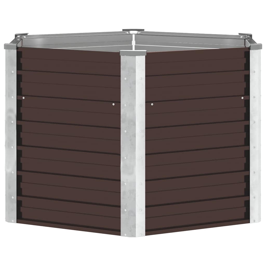 Vidaxl Planter surélevé 129x129x77 cm en acier galvanisé marron en acier