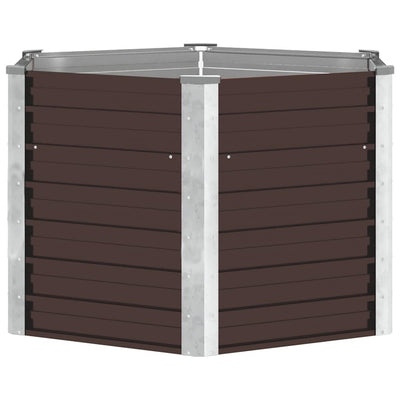 Vidaxl Planter surélevé 129x129x77 cm en acier galvanisé marron en acier