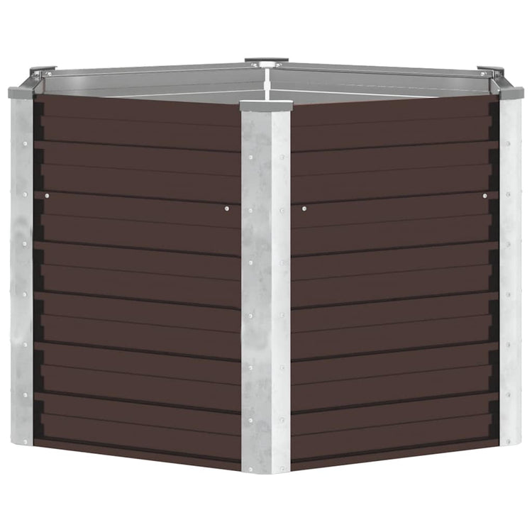 Vidaxl Planter surélevé 129x129x77 cm en acier galvanisé marron en acier