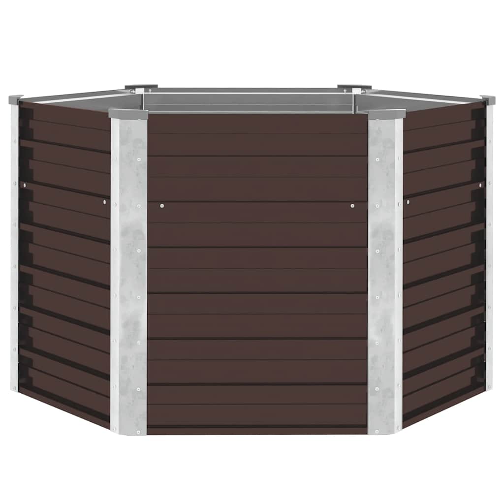 Vidaxl Planter surélevé 129x129x77 cm en acier galvanisé marron en acier