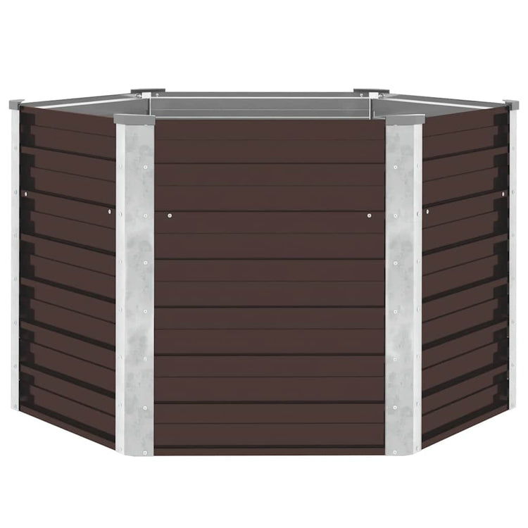 Vidaxl Planter surélevé 129x129x77 cm en acier galvanisé marron en acier