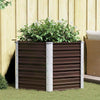 Vidaxl Planter surélevé 129x129x77 cm en acier galvanisé marron en acier