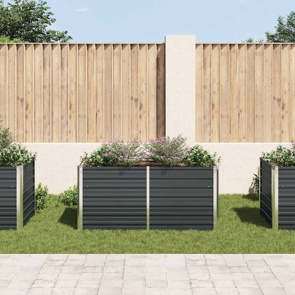 Vidaxl Planter surélevé 160x80x77 cm anthracite en acier galvanisé