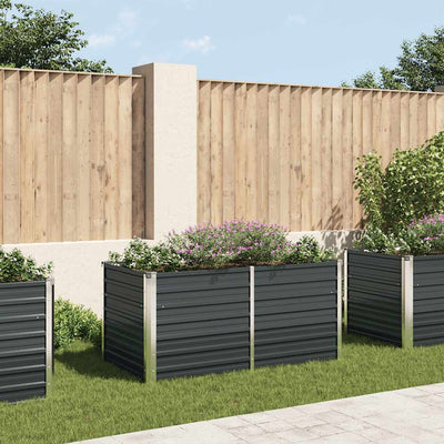 Vidaxl Planter surélevé 160x80x77 cm anthracite en acier galvanisé