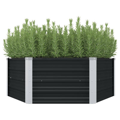 Vidaxl Planter surélevé 129x129x45 cm anthracite en acier galvanisé