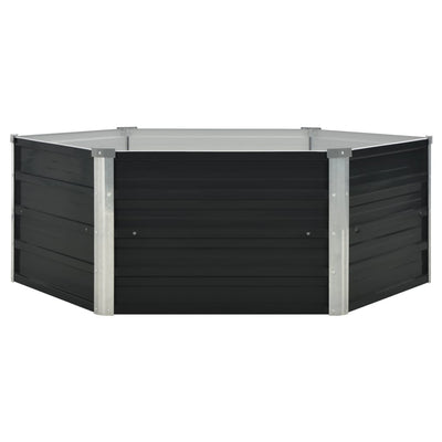 Vidaxl Planter surélevé 129x129x45 cm anthracite en acier galvanisé