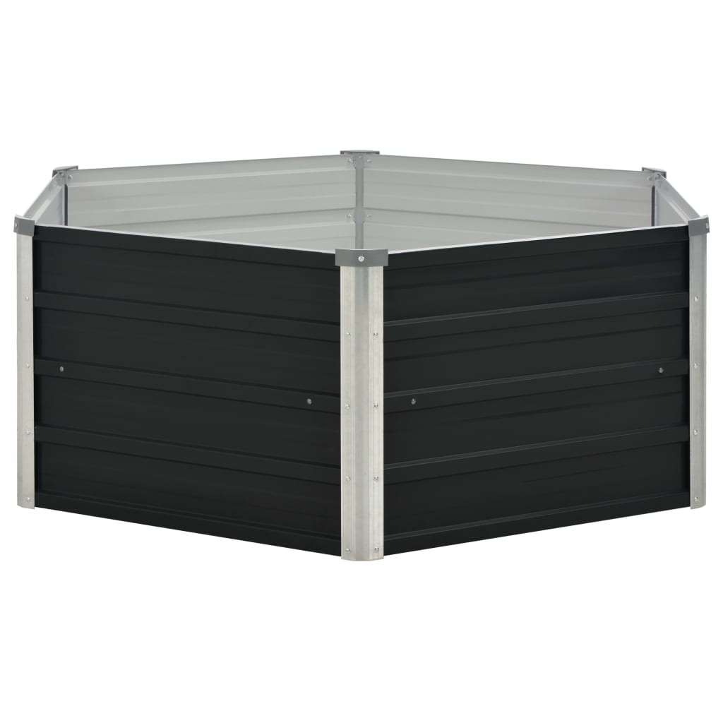 Vidaxl Planter surélevé 129x129x45 cm anthracite en acier galvanisé