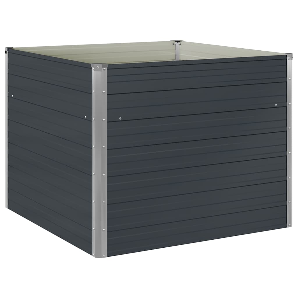 Vidaxl Planter insensible 100x100x77cm anthracite en acier galvanisé