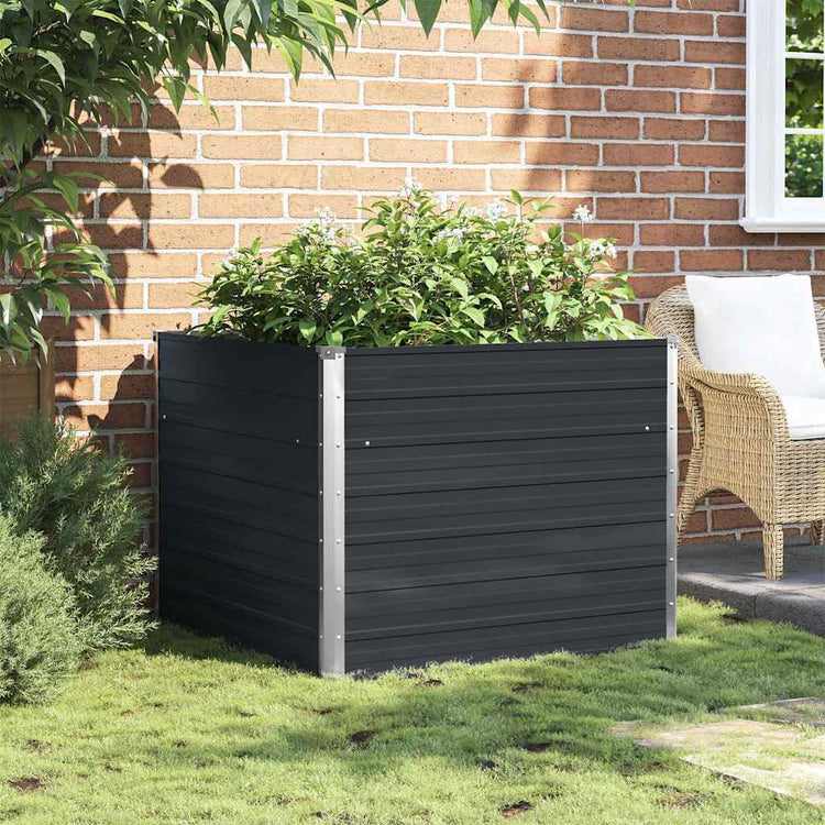 Vidaxl Planter insensible 100x100x77cm anthracite en acier galvanisé