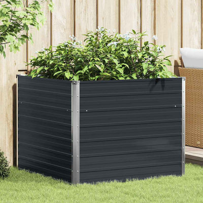 Vidaxl Planter insensible 100x100x77cm anthracite en acier galvanisé