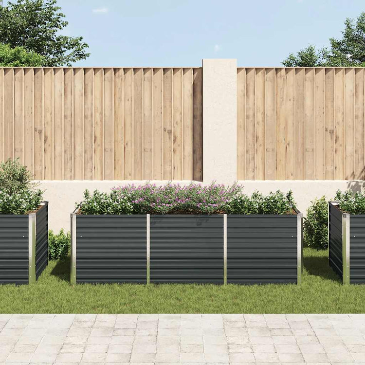 Vidaxl Planter surélevé 240x80x77 cm anthracite en acier galvanisé