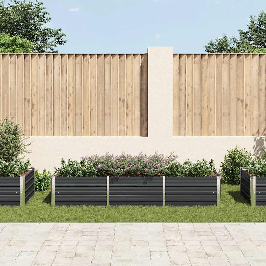 Vidaxl Planter surélevé 240x80x45 cm anthracite en acier galvanisé