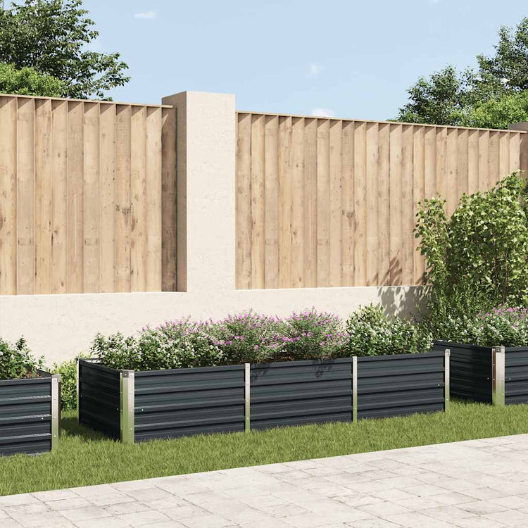 Vidaxl Planter surélevé 240x80x45 cm anthracite en acier galvanisé