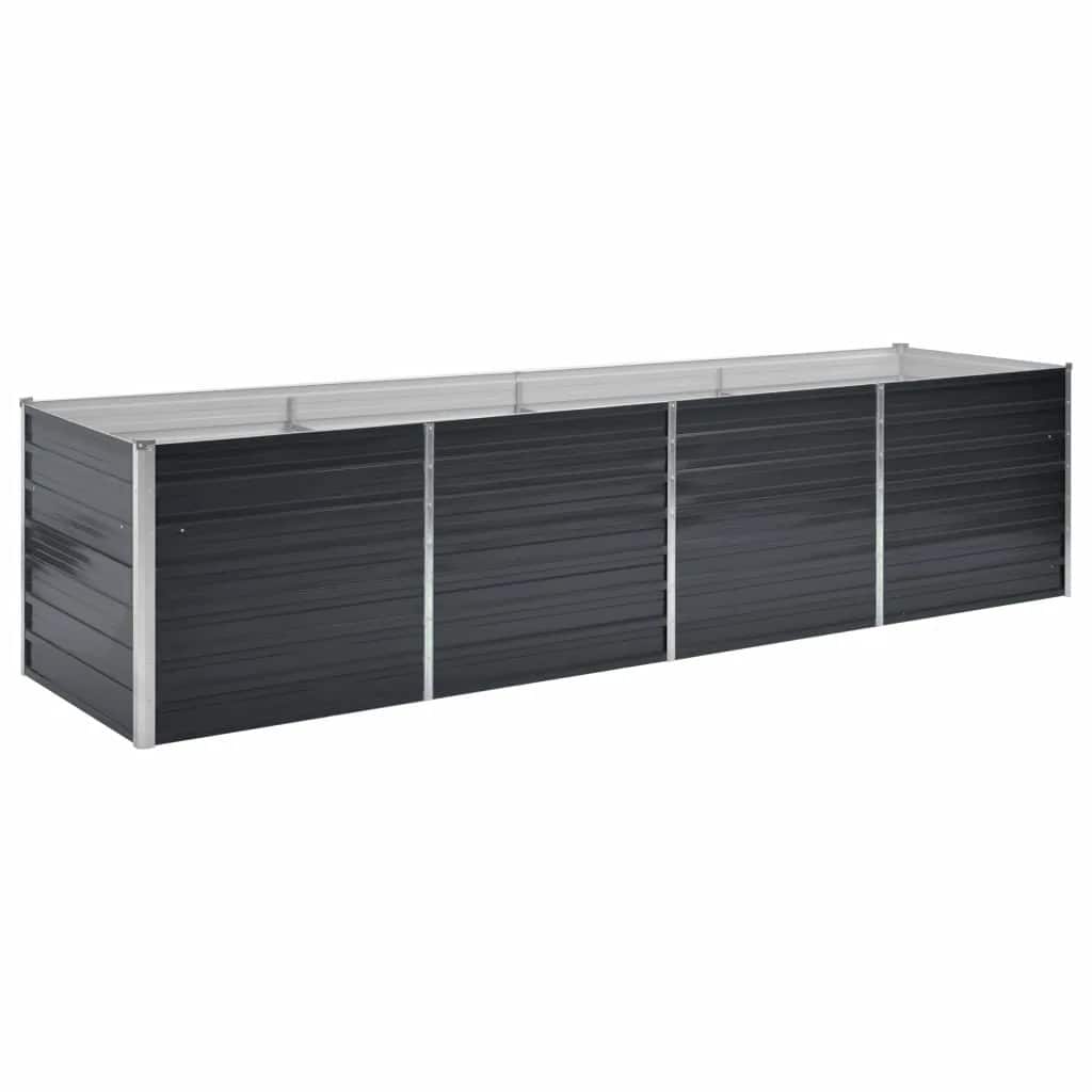 Vidaxl Planter surélevé 320x80x77 cm anthracite en acier galvanisé