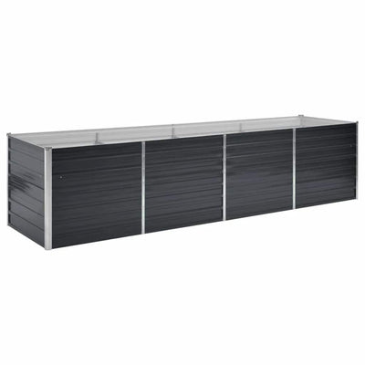 Vidaxl Planter surélevé 320x80x77 cm anthracite en acier galvanisé