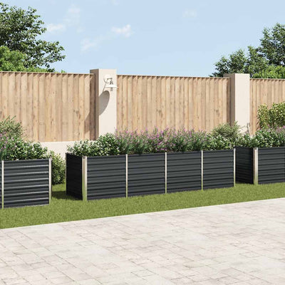 Vidaxl Planter surélevé 320x80x77 cm anthracite en acier galvanisé