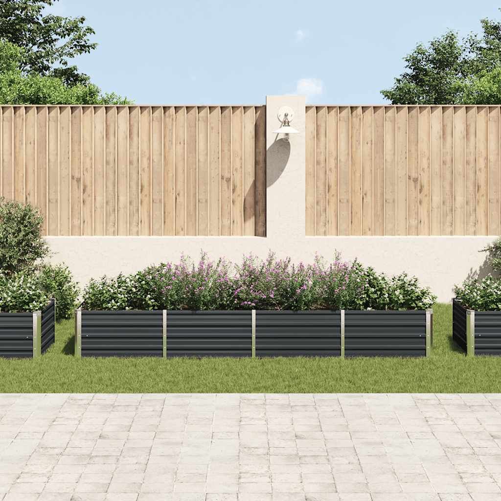 Planteur vidaxl inséré 320x80x45 cm anthracite en acier galvanisé
