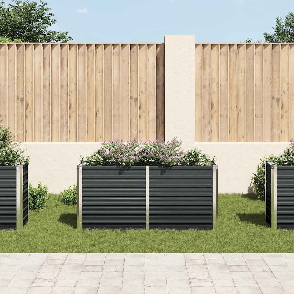 Vidaxl Planter surélevé 160x40x77 cm anthracite en acier galvanisé