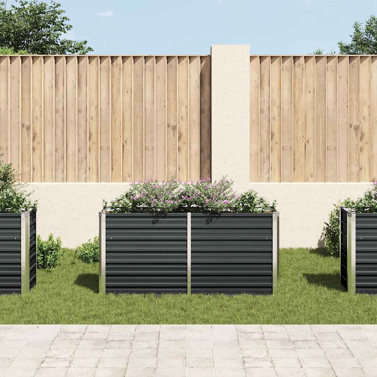 Vidaxl Planter surélevé 160x40x77 cm anthracite en acier galvanisé