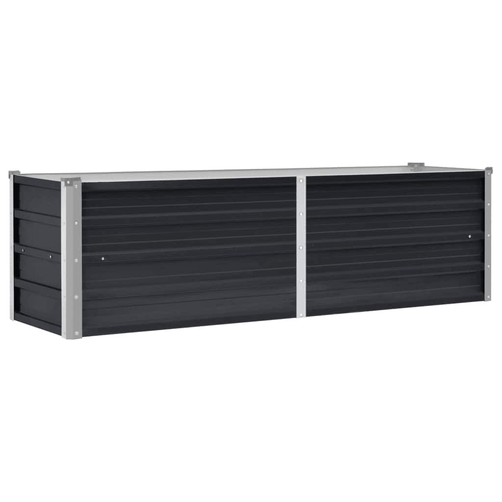 Vidaxl Planter surélevé 160x40x45 cm anthracite en acier galvanisé