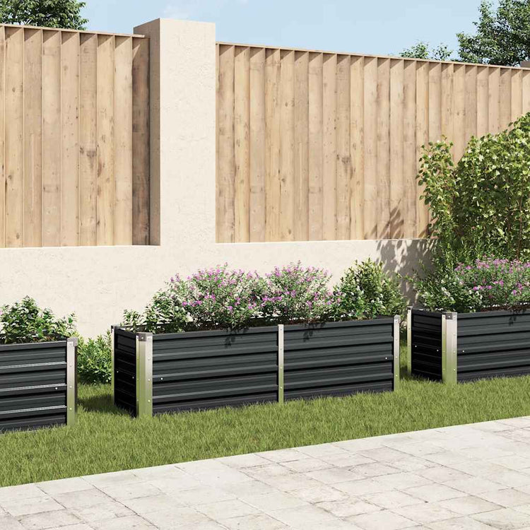 Vidaxl Planter surélevé 160x40x45 cm anthracite en acier galvanisé