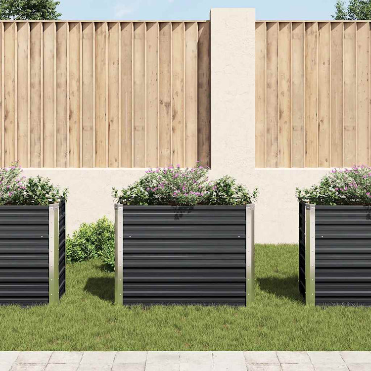 Vidaxl Planter surélevé 100x40x77 cm anthracite en acier galvanisé