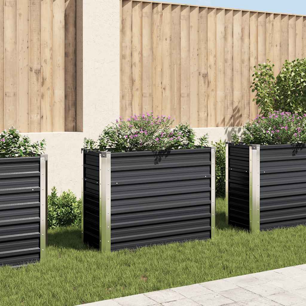 Vidaxl Planter surélevé 100x40x77 cm anthracite en acier galvanisé