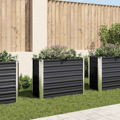 Vidaxl Planter surélevé 100x40x77 cm anthracite en acier galvanisé