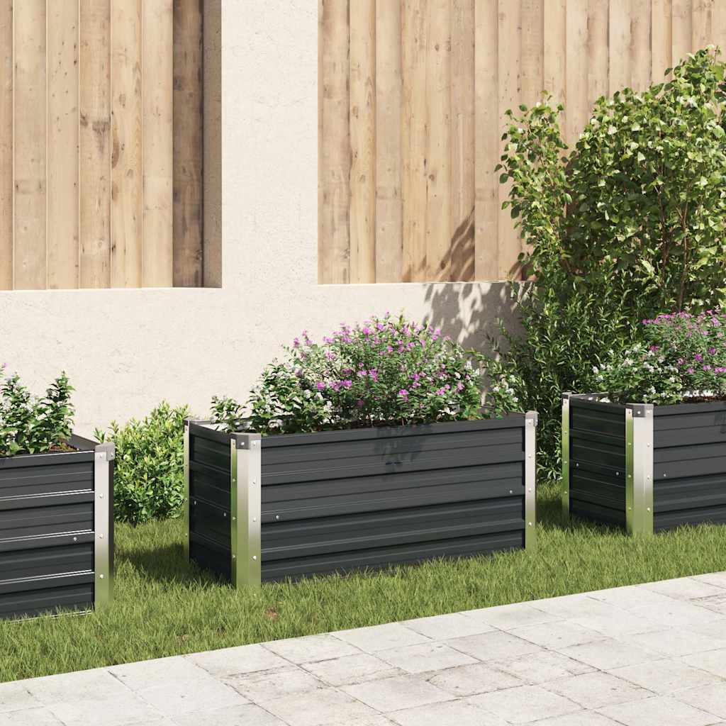 Vidaxl planter insenté 100x40x45 cm anthracite en acier galvanisé