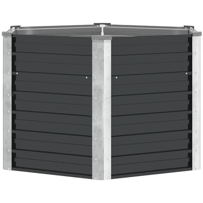 Vidaxl Planter surélevé 129x129x77cm anthracite en acier galvanisé