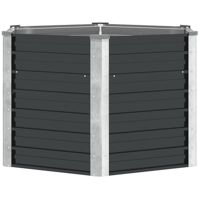 Vidaxl Planter surélevé 129x129x77cm anthracite en acier galvanisé