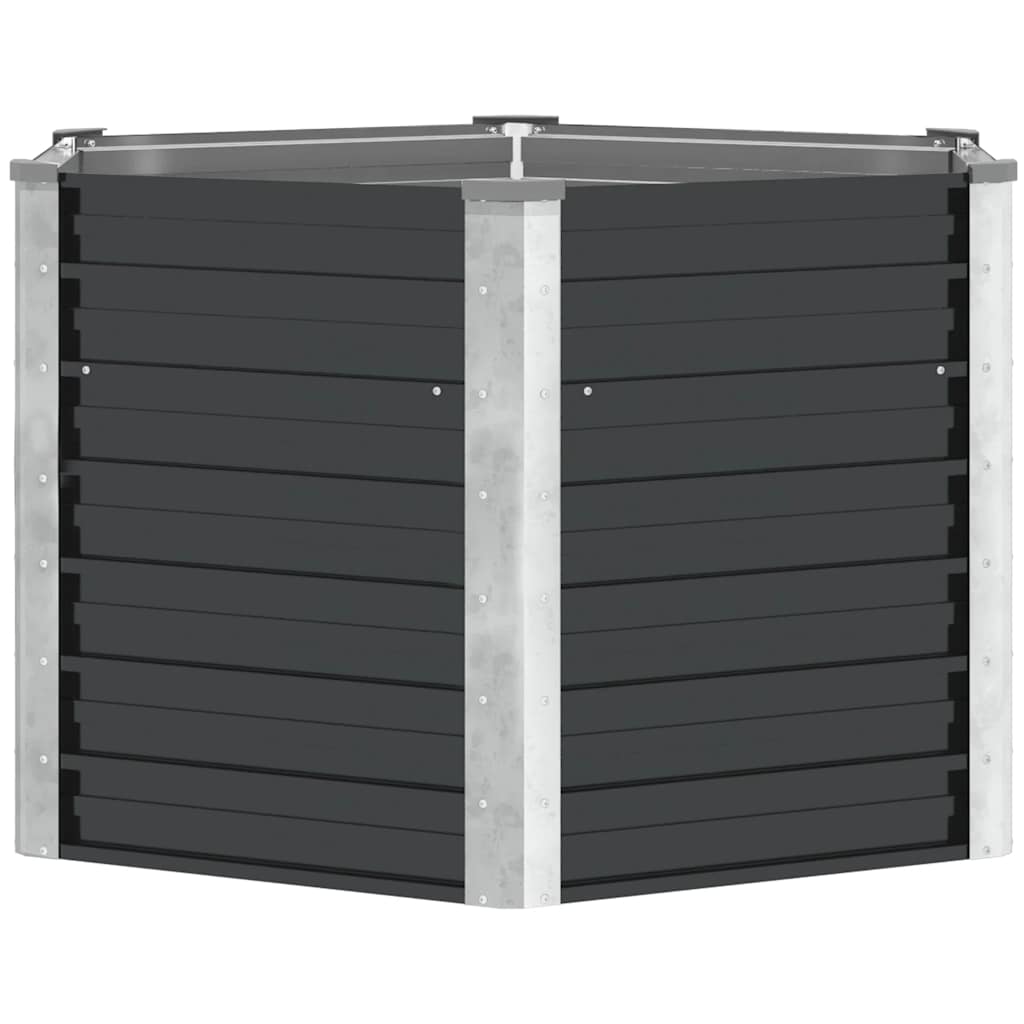 Vidaxl Planter surélevé 129x129x77cm anthracite en acier galvanisé