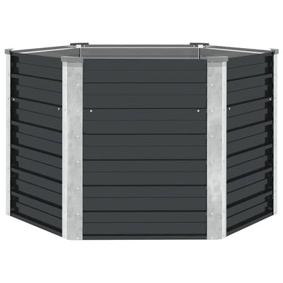 Vidaxl Planter surélevé 129x129x77cm anthracite en acier galvanisé